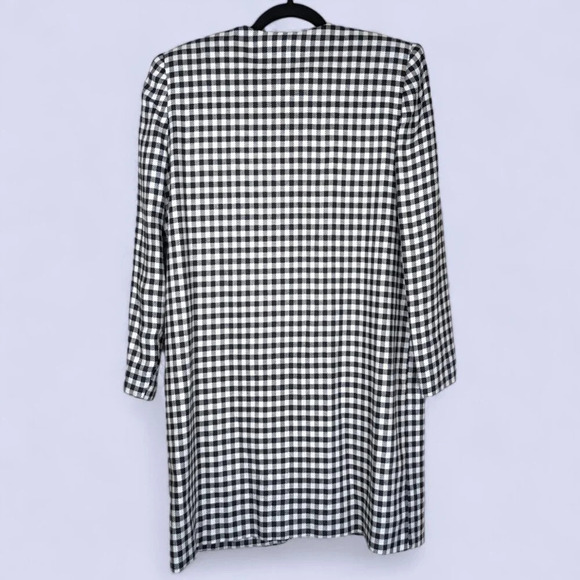 Leslie Fay Vintage Long Checkered Jacket - Picture 2 of 5